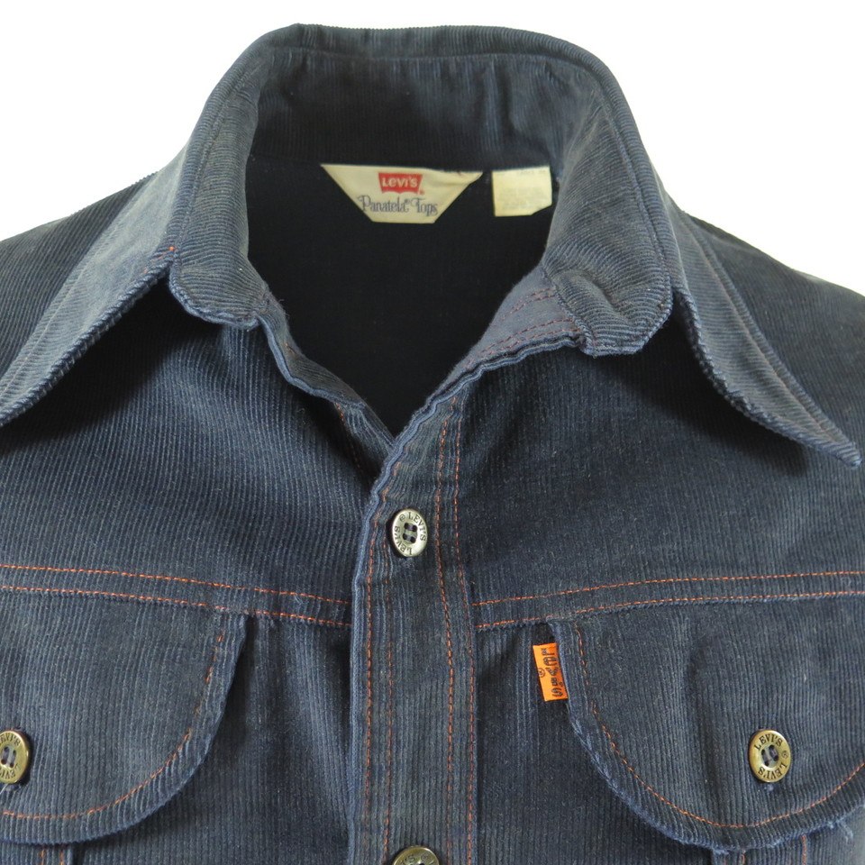 Vintage 70s Levis Panatela Tops Shirt Mens L Corduroy Orange Tab | The  Clothing Vault