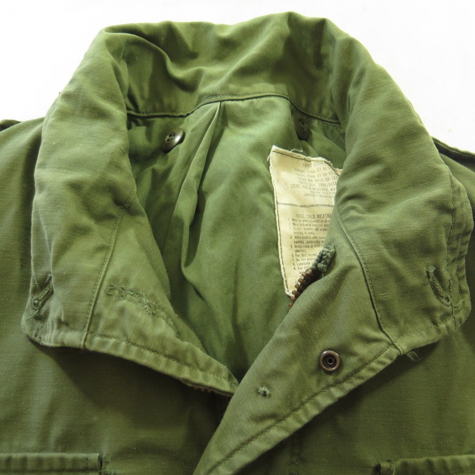 Vintage 70s M-65 Field Jacket L Military OG-107 Vietnam Cherokee