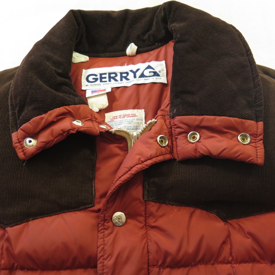 Vintage 80s Gerry Ski Jacket Mens L Retro Puffy Snowboard Corduroy Time ...