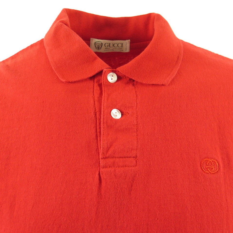 Vintage 80s Gucci Golf Polo Shirt Mens L Italy made Red | The Clothing ...