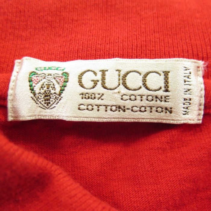 Vintage 80s Gucci Golf Polo Shirt Mens L Italy made Red | The