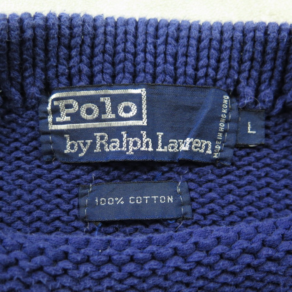 Vintage 80s Polo Ralph Lauren Sweater L Embroidered Flags 20 Year ...