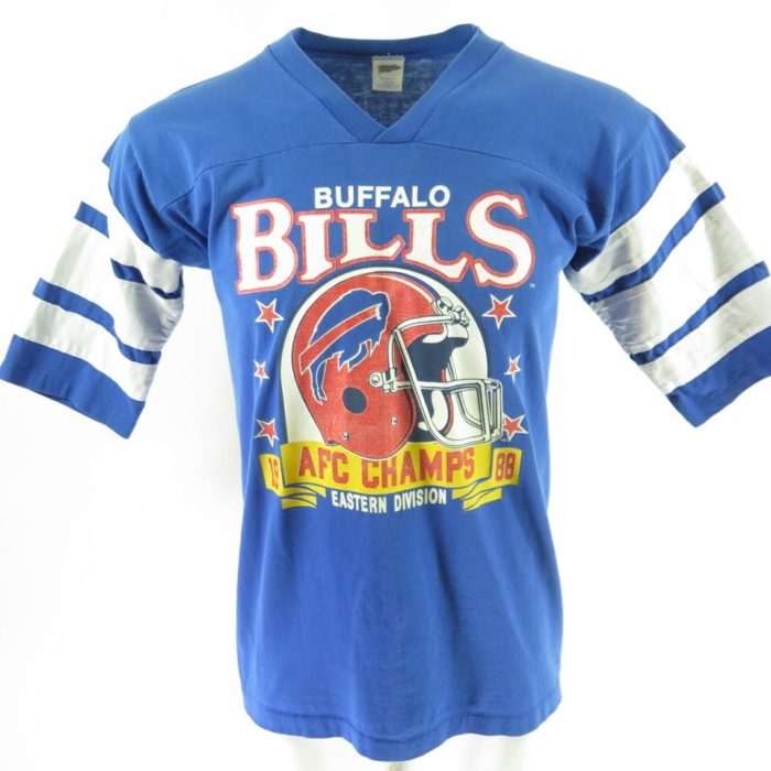 Vintage 80s Buffalo Bills Jersey T-Shirt L NFL Football AFC Champs 50/50  Trench