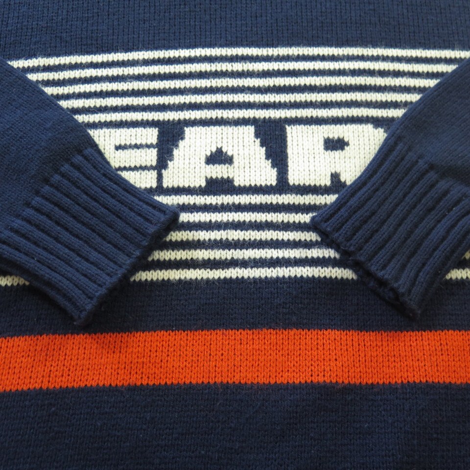 Vintage 80s Chicago Bears Sweater Jacket Mens M Cliff Engle NFL Football  Striped