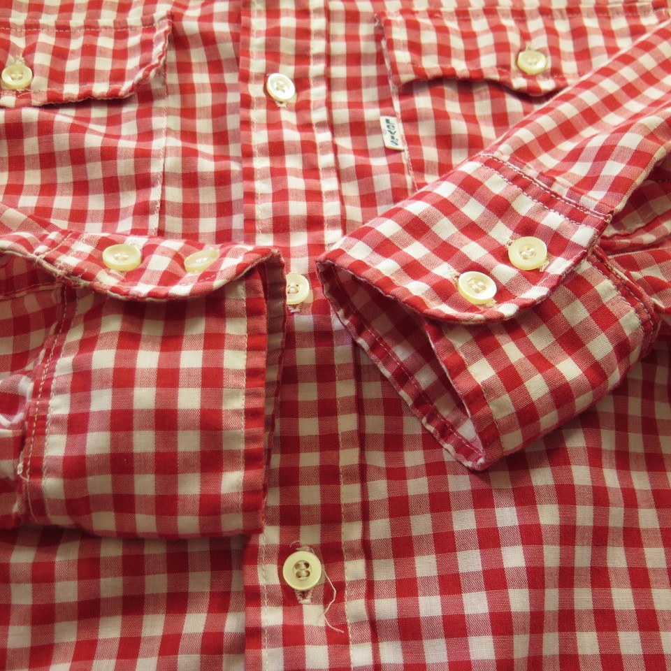 Vintage 80s Levis Strauss Checkered Shirt Mens M USA Made 1980s Olympic ...