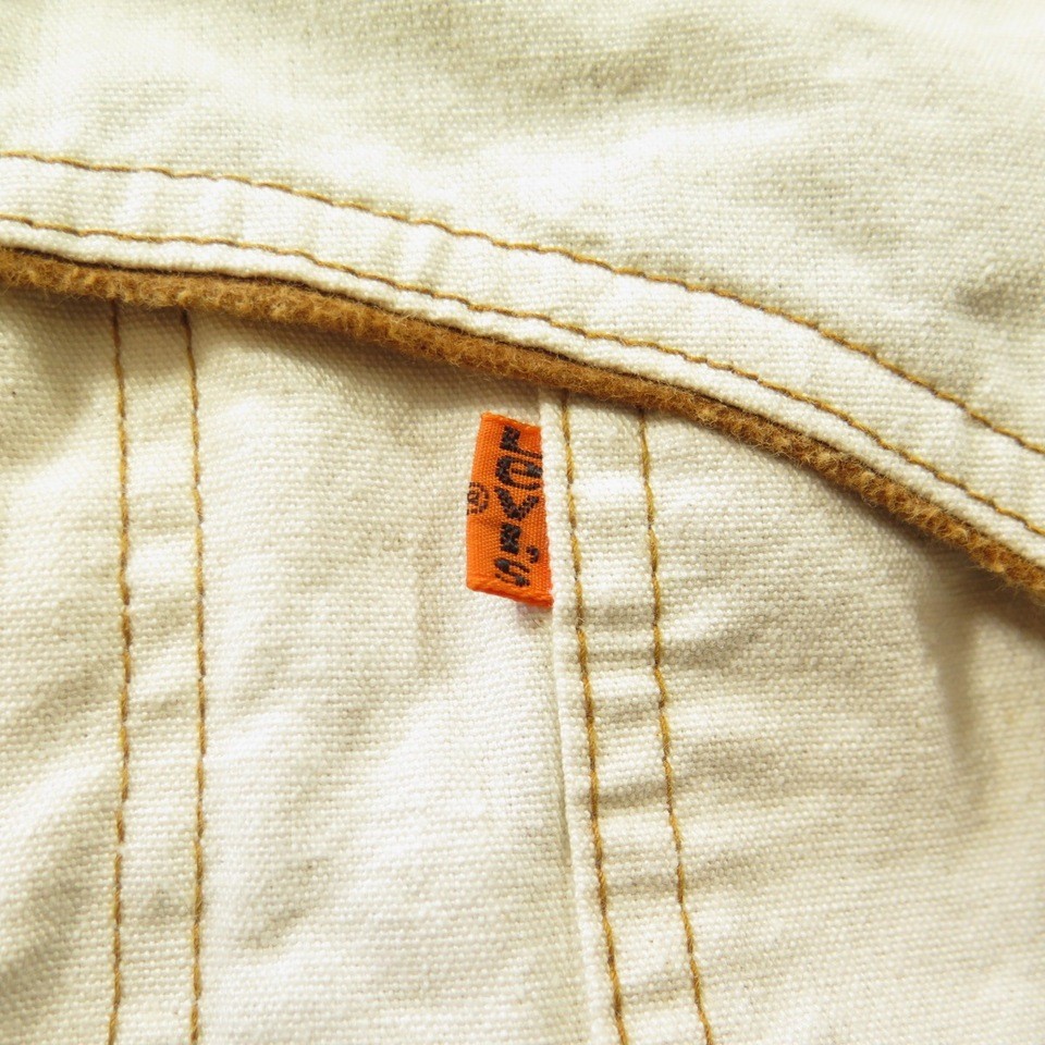 Vintage 70s Levis Levi Strauss Jacket Canvas 44 or Large Orange