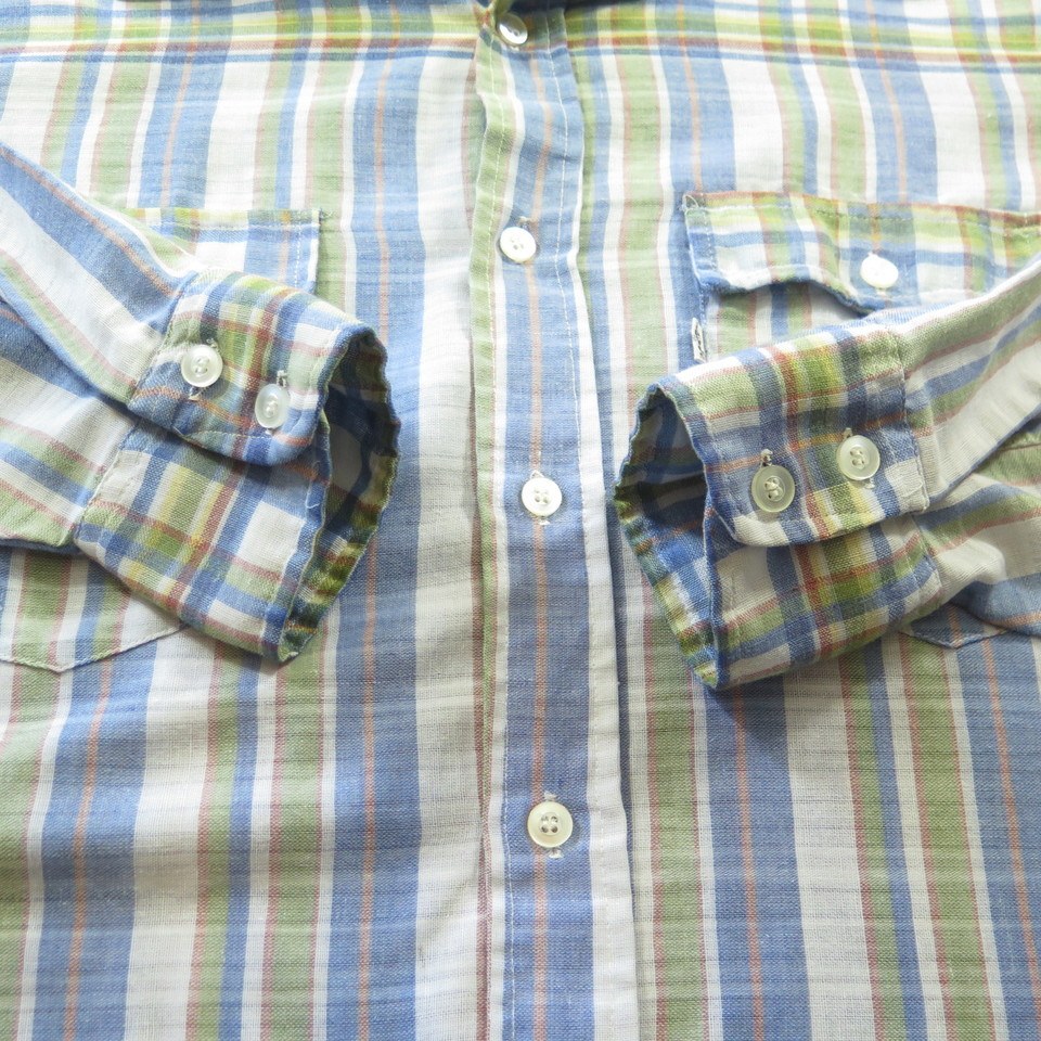 Vintage 80s Levis Stripes Shirt Large Thin Blend | The Clothing Vault