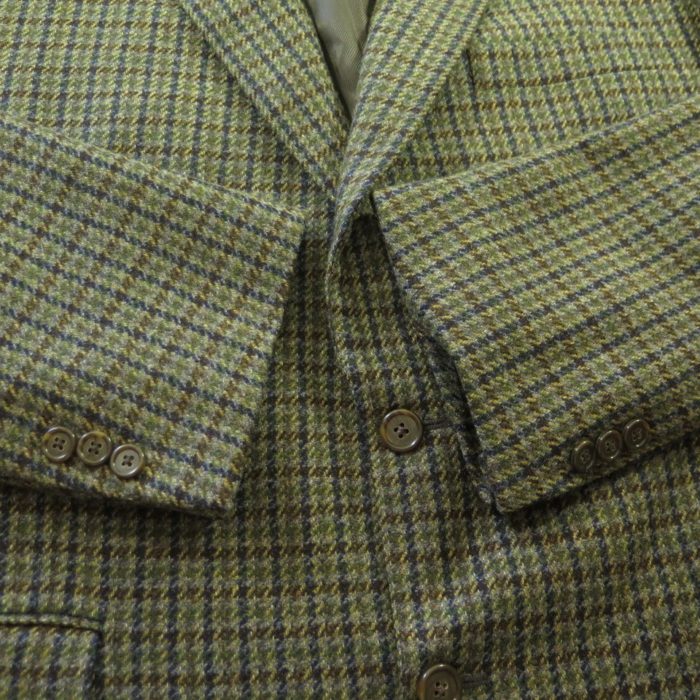 Burberry London Sport Coat Jacket 44 R Tweed Wool Cashmere Green 2