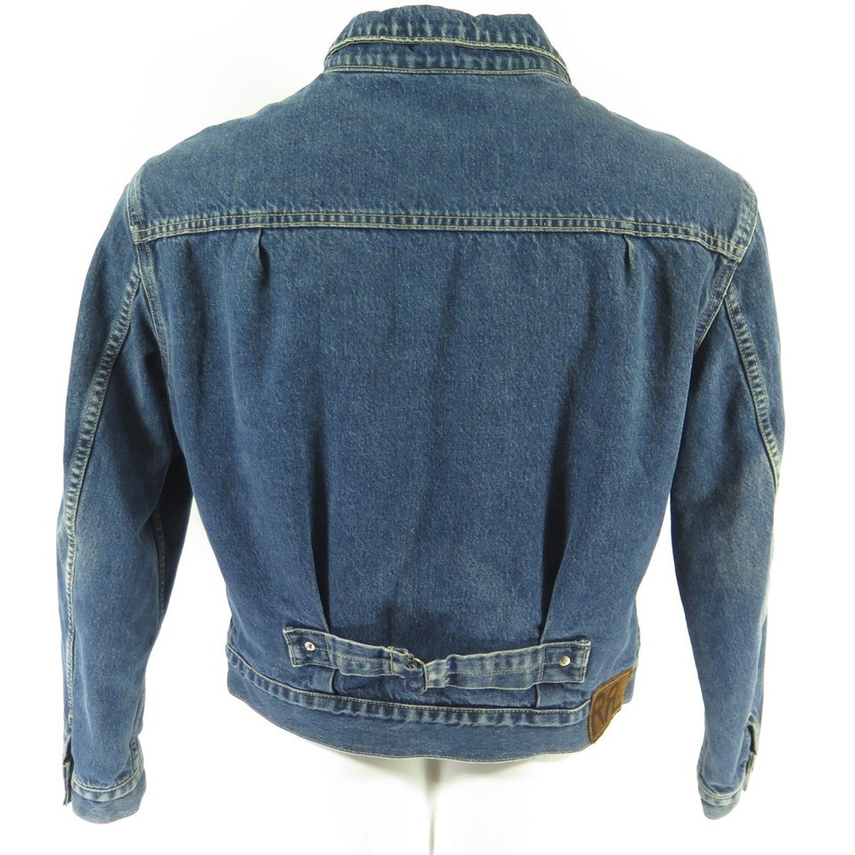 Vintage 90s Double RRL Ralph Lauren Denim Jacket L Mens USA Plaid Liner |  The Clothing Vault