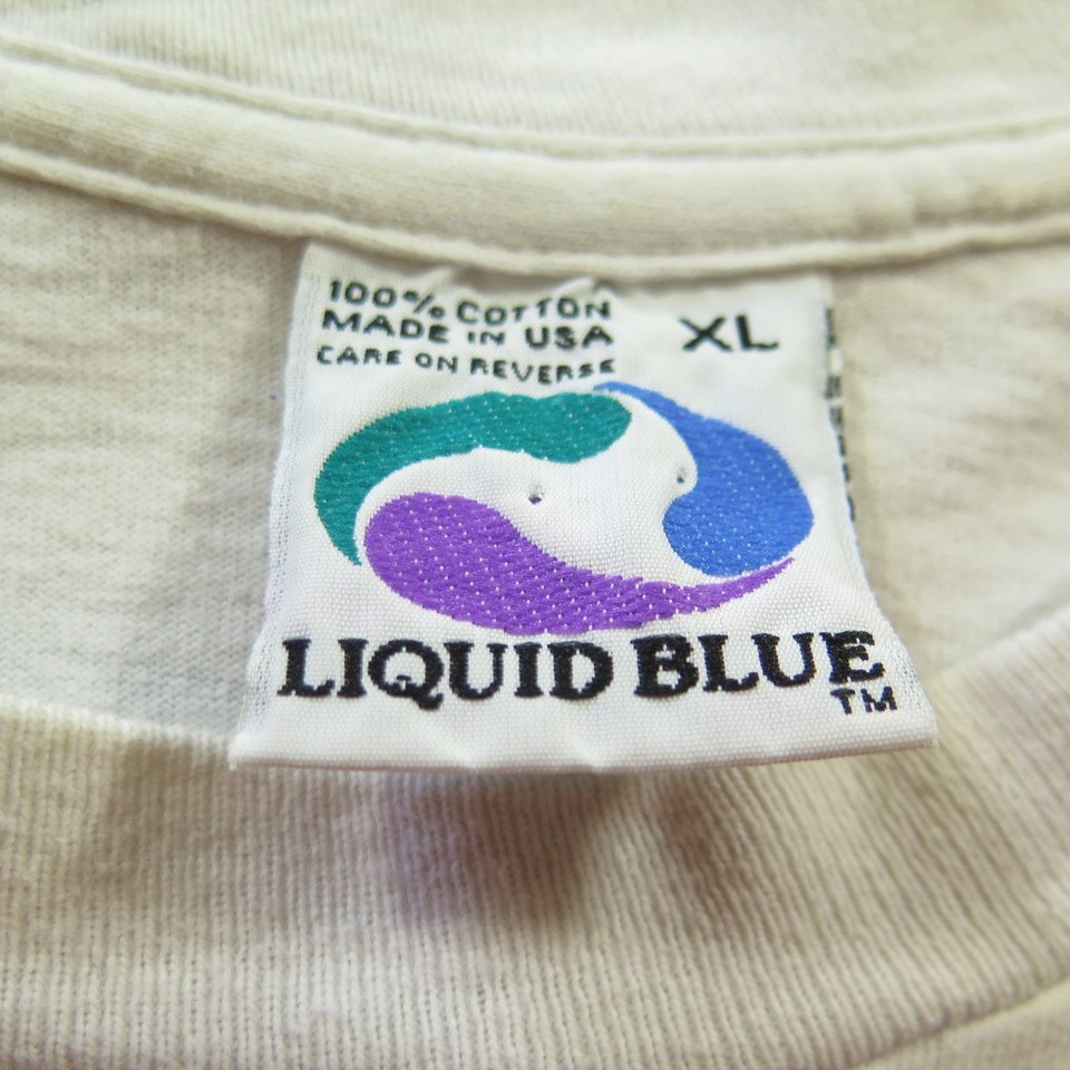 Vintage 90s Grateful Dead Band T-Shirt XL Tour Liquid Blue Dead