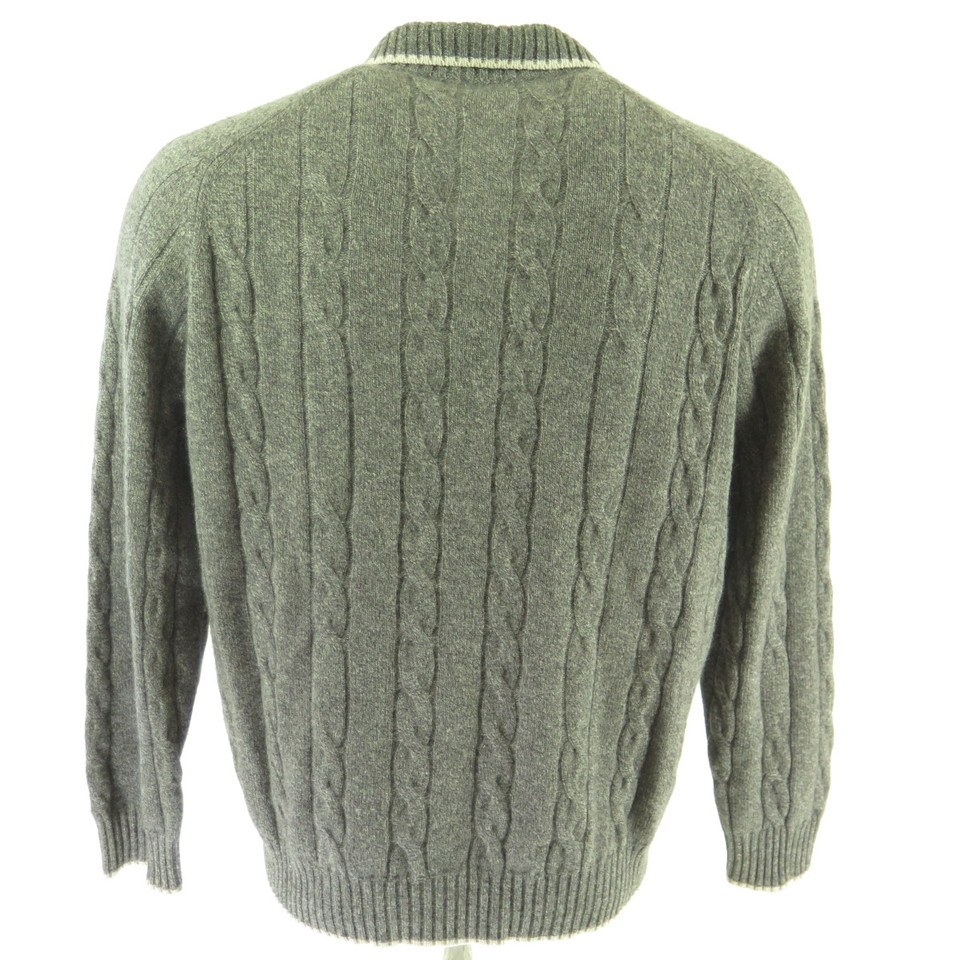 Brioni 100% Cashmere Sweater Mens L Soft Cable Knit Italian Gray | The ...
