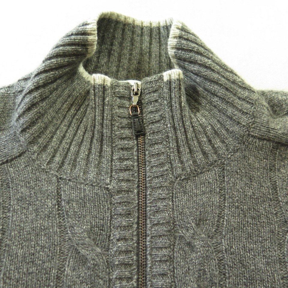 Brioni 100% Cashmere Sweater Mens L Soft Cable Knit Italian Gray | The ...