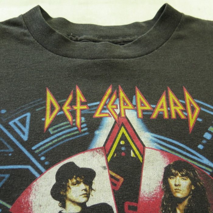 Vintage 80s Def Leppard T-Shirt Hysteria 50/50 Thin Tour Metal Rock | The Clothing Vault