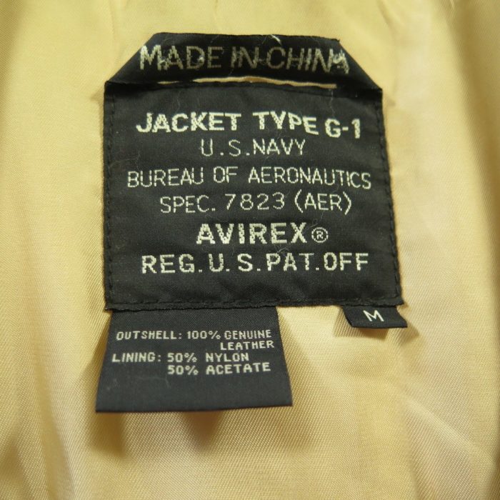 Type G-1 Flight Leather Jacket Mens M Bomber US Navy Avirex ...