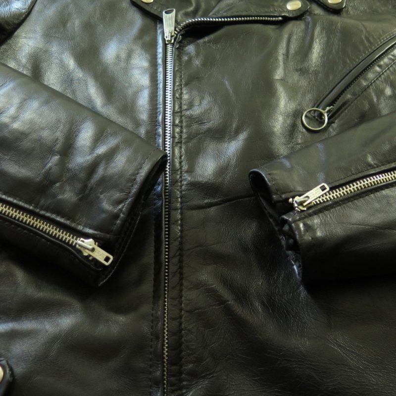 Vintage 80s Brooks Leather Biker Jacket 48 XL Motorcycle Black Rare ...
