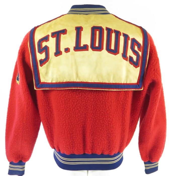 Vintage 50s St Louis Letterman Jacket Mens 42 Wool Caped Eagle