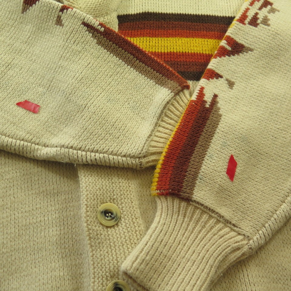 Vintage 60s Southwestern Cardigan Sweater Mens L Deadstock JC Penny ...