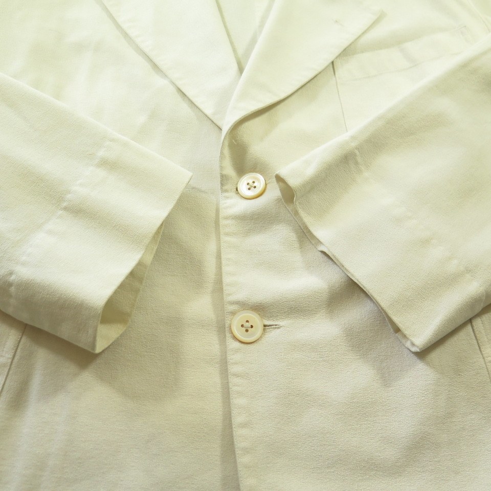 Vintage 80s Retro Waiter Cotton Jacket 42 R Summer Cotton Off White ...