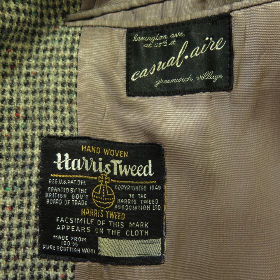 Vintage 60s Harris Tweed 2 Piece Suit Jacket 42 Pants 38 x 31 Scottish ...