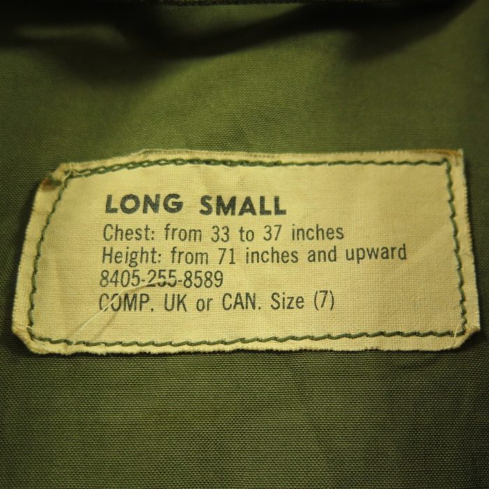 Vintage 60s Army Coat OG107 Military Small Long Wind Resistant Crown ...