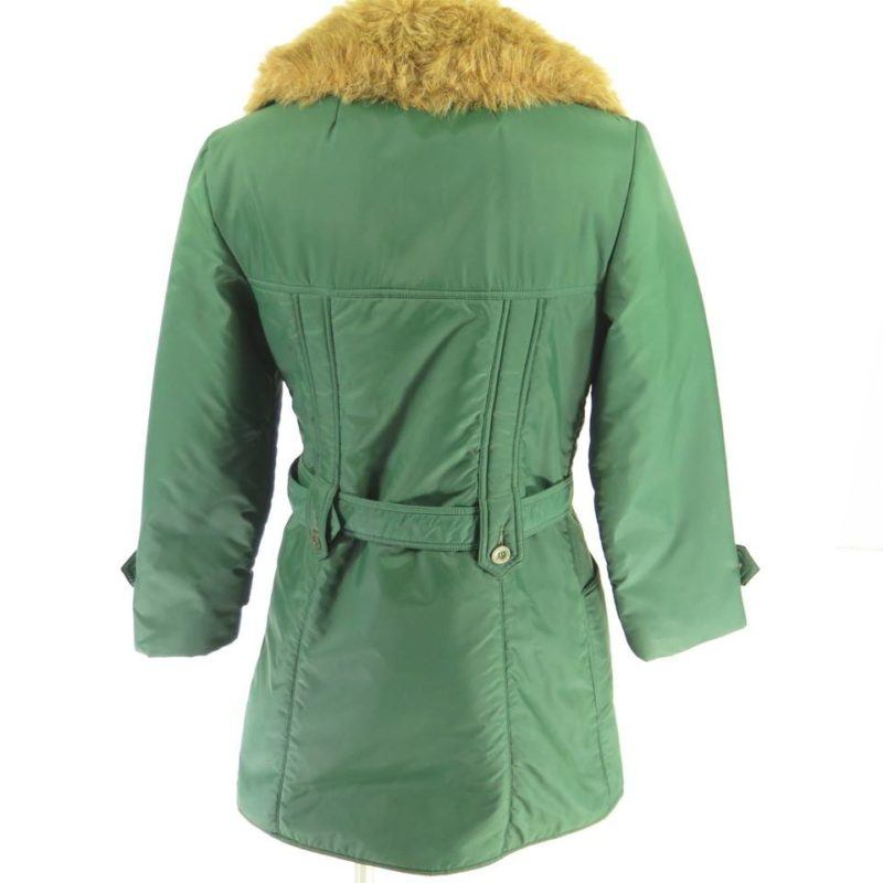 Vintage 70s Faux Fur Coat Jacket Womens Medium Nylon Green Retro | The ...