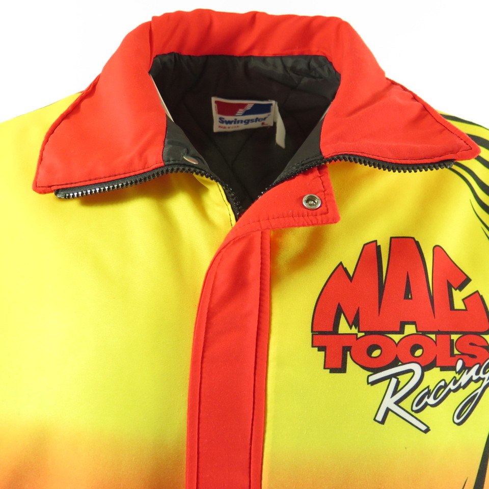 Vintage 80s Mac Tools Racing Jacket Mens L Swingster USA Made