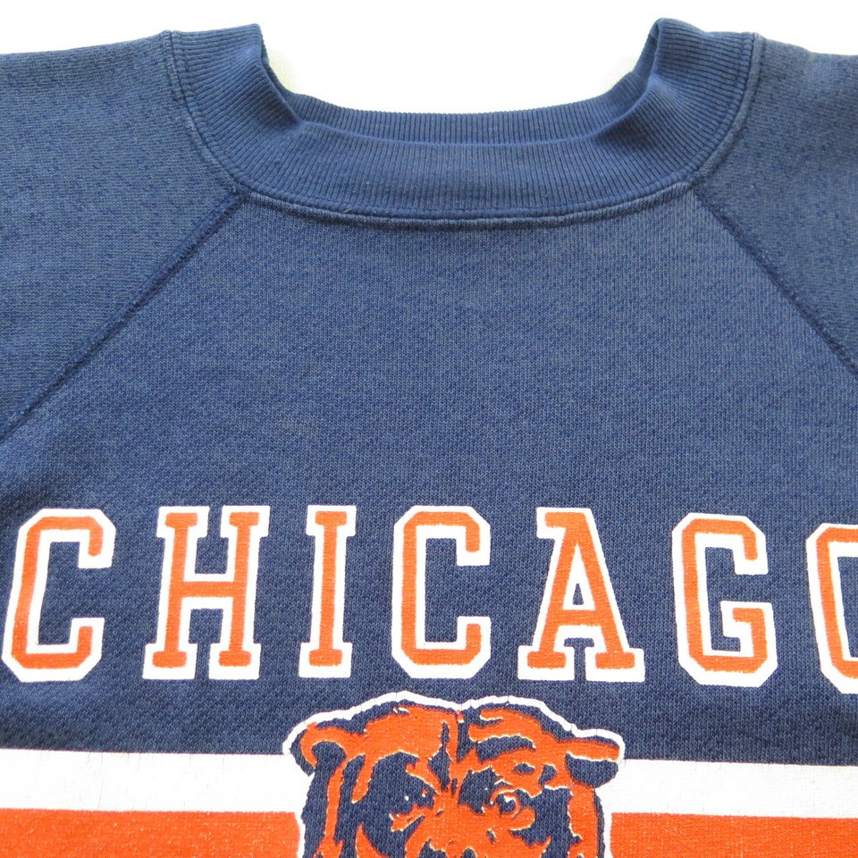 Vintage 80s Chicago Bears T-Shirt Mens XL 46-48 Blue Trench USA NFL  Football