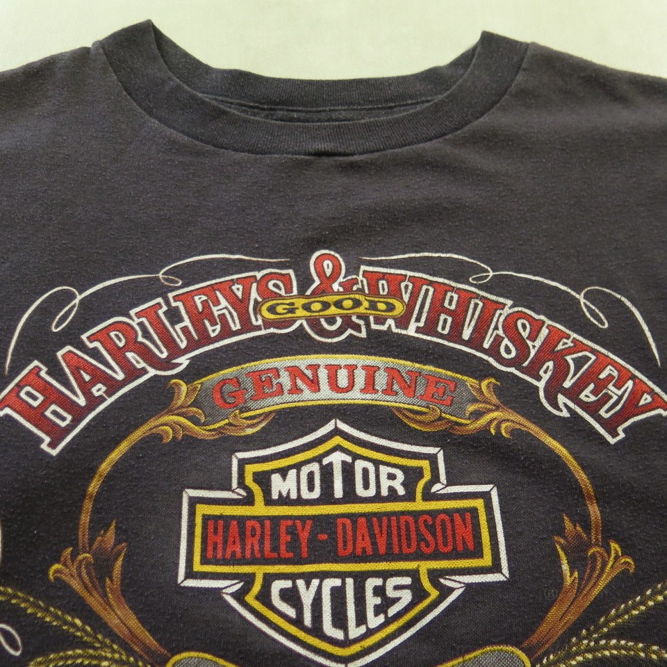Vintage 80s 3D Emblem Harley Davidson T-Shirt XL fits Large Whiskey ...