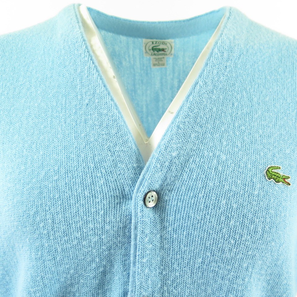 Vintage 80s Izod Lacoste Cardigan Sweater Mens L Alligator