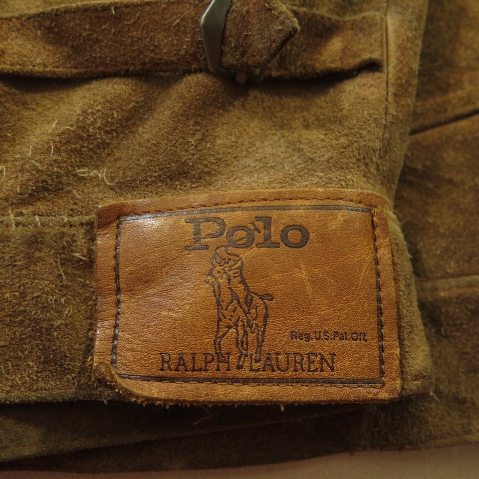 Vintage 90s Polo Ralph Lauren Mens Jacket XL Suede Brown Retro