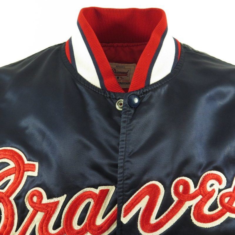 Vintage 80s Atlanta Braves Jacket Starter Satin Diamond Collection MLB ...