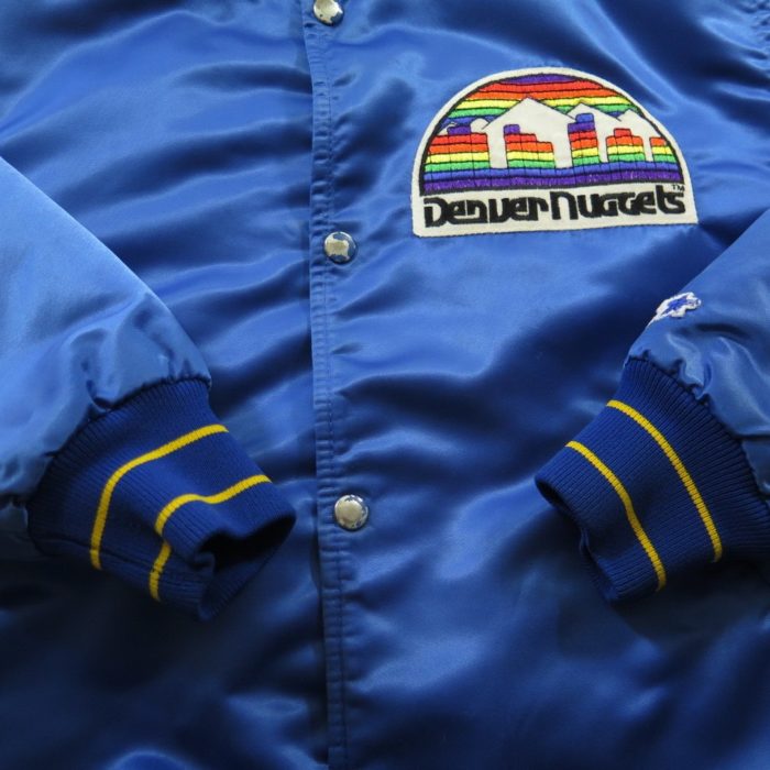 Satin Blue and Yellow Denver Nuggets Jacket - Jackets Masters