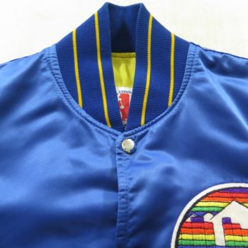 Vintage 90s Denver Nuggets Jacket Starter Satin Rainbow Logo Basketball ...