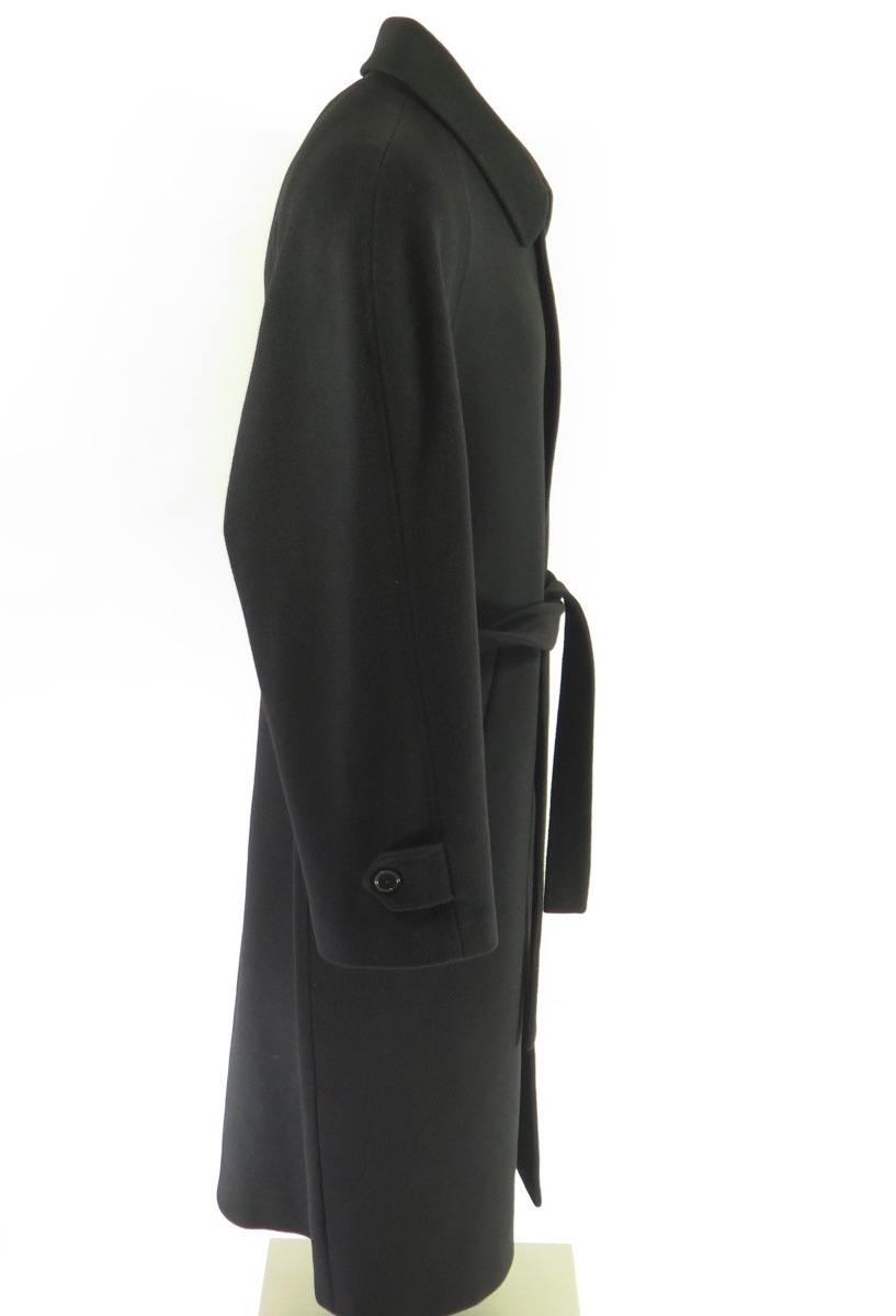 100% Cashmere Overcoat Coat 46 Italy Made Black Hathaway Platinum ...