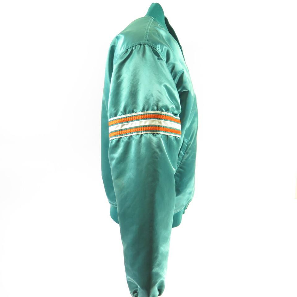 Vintage 80s Miami Dolphins Starter Jacket Mens XL NFL Football Patches Satin