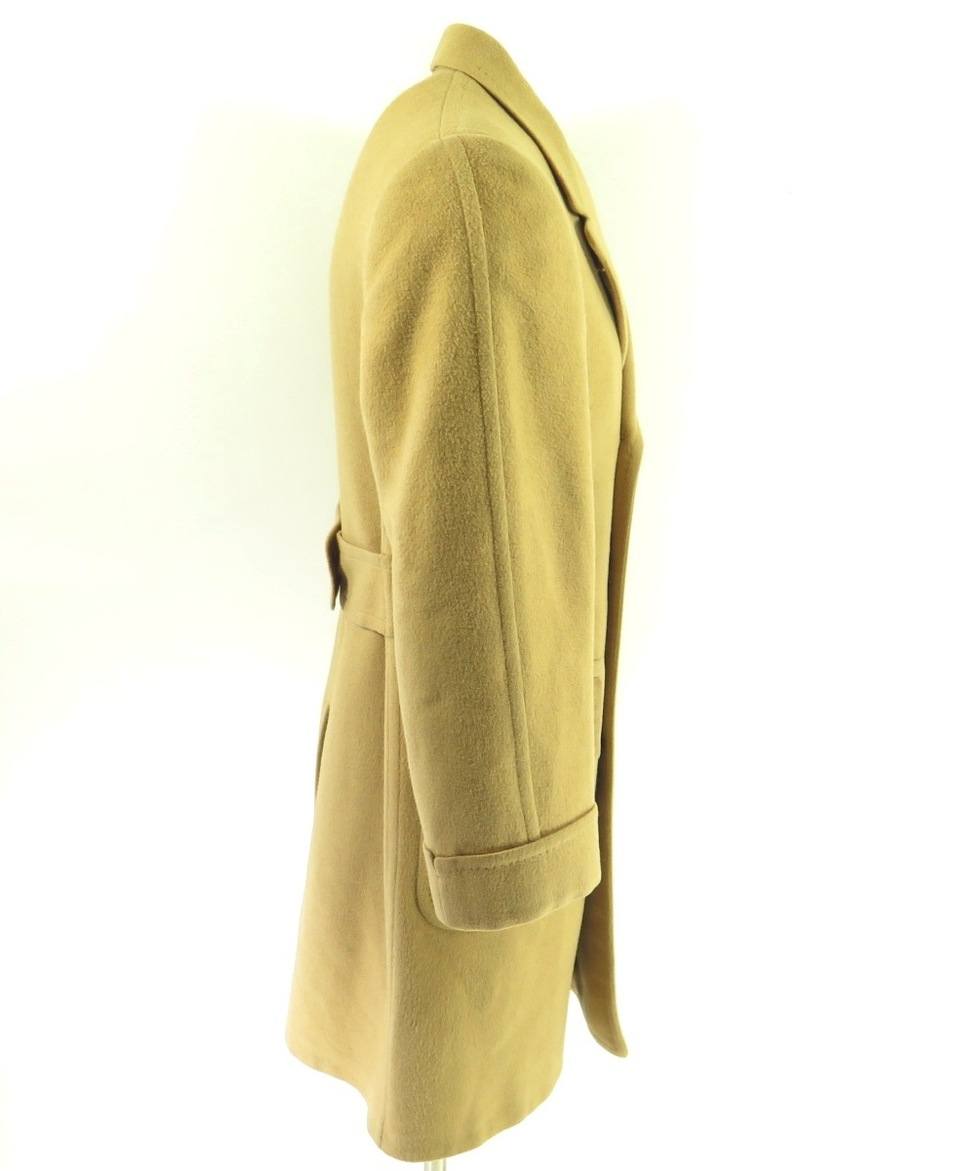 Vintage 60s Mongolian Camelhair Overcoat Coat Mens 36 Double Breasted ...