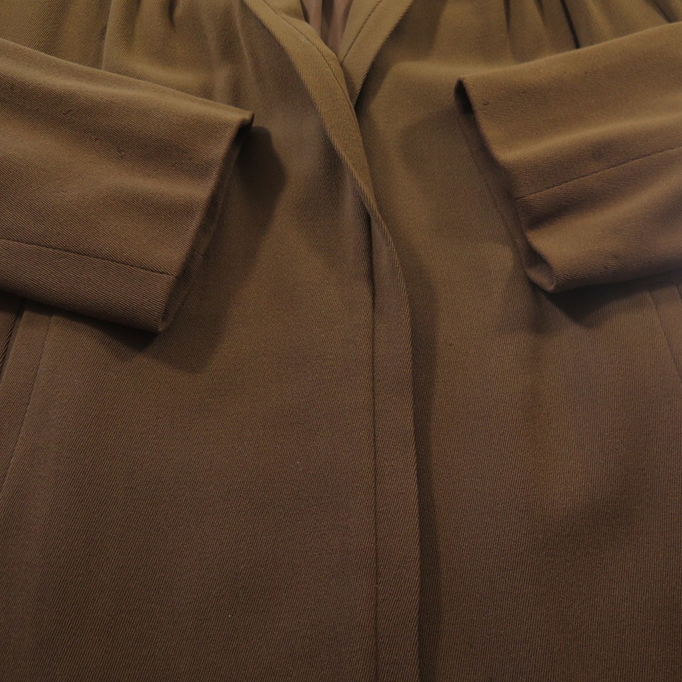 Vintage 30s Depression Overcoat Long Coat Womens 10 Open Brown Wool ...