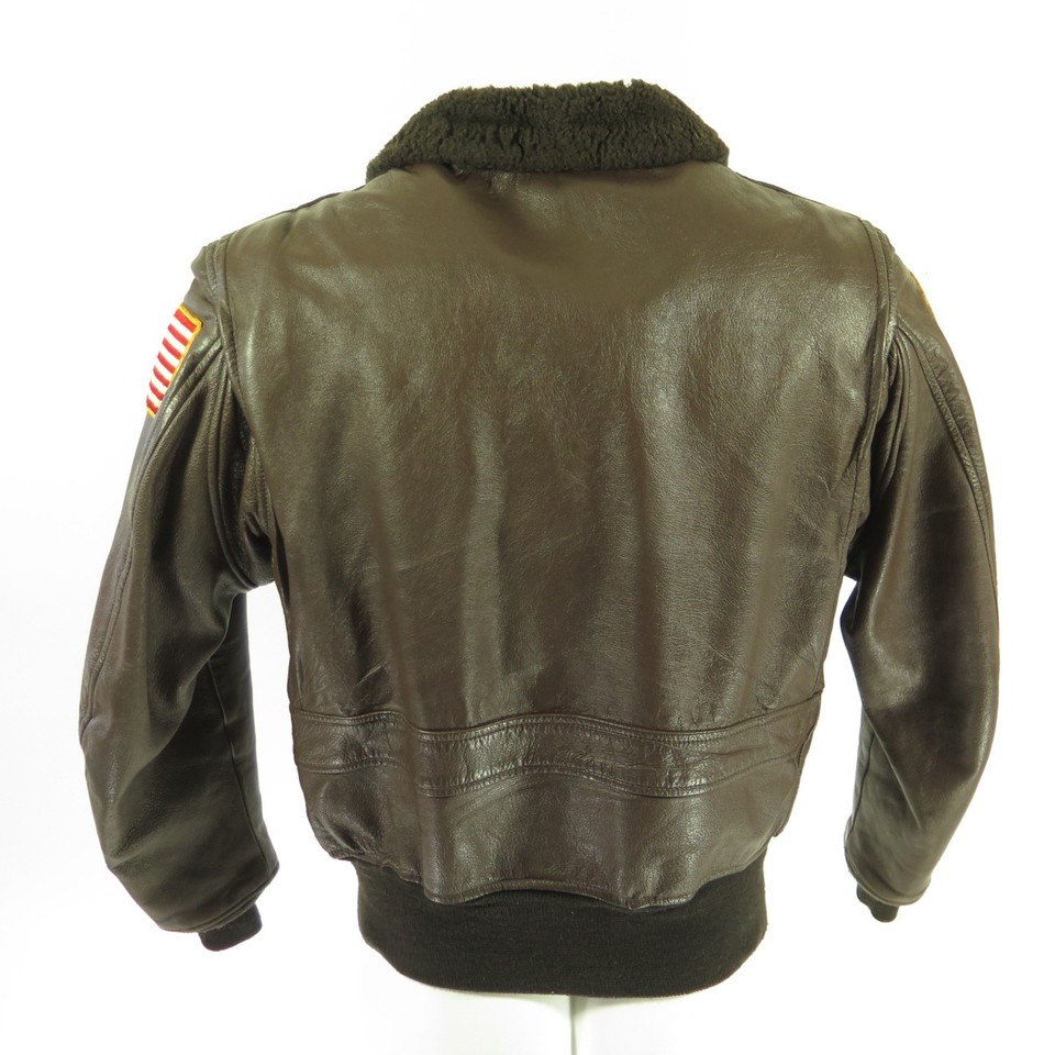 Vintage 70s G-1 Marine Corps Flight Leather Jacket 46 Vietnam Bomber ...