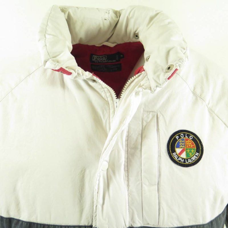 Vintage 90s Polo USA Ralph Lauren Down Jacket M P-wing Cookie Crest ...
