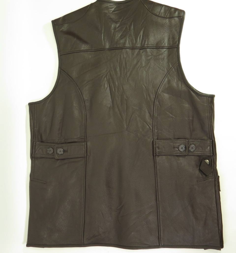 Orvis Hunting Leather Vest Mens XL Fishing Soft Sportsman Shooting ...