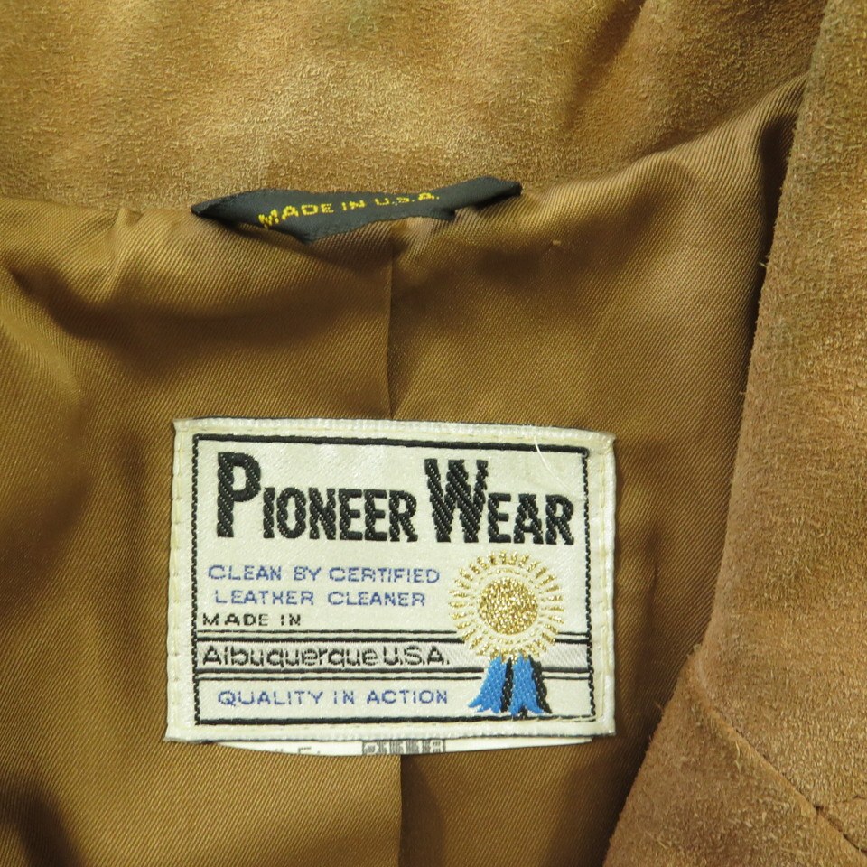 Vintage 80s Western Pioneer Wear Suede Leather Jacket Womens XL Brown ...