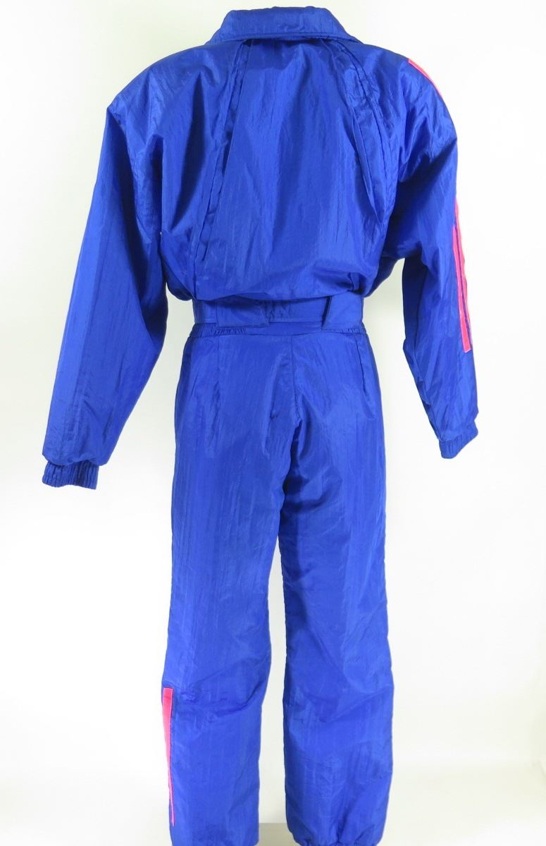 Vintage 80s Obermeyer Retro Ski Suit Womens L Blue Neon Insulated Time ...