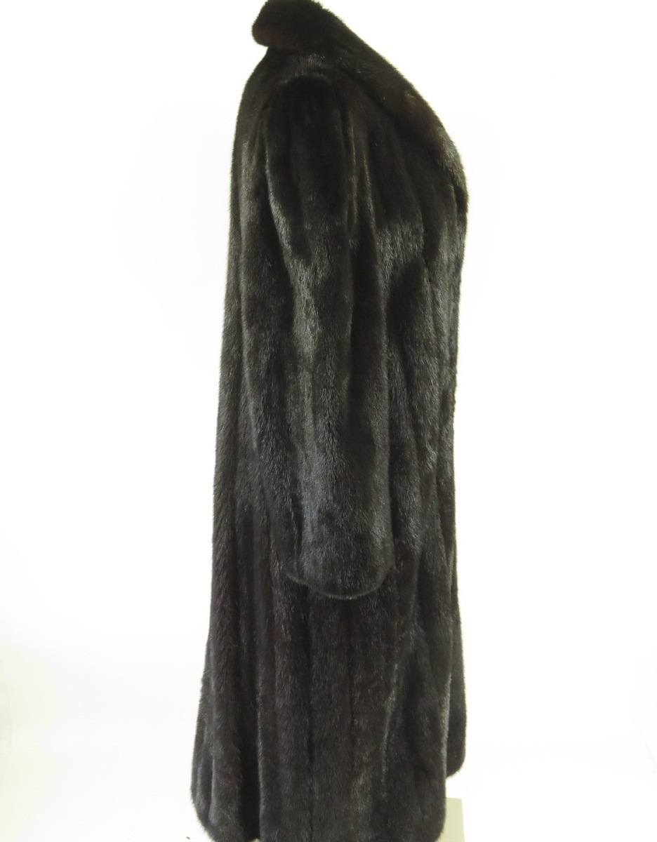 Vintage 80s Blackglama Mink Fur Coat Womens 8 Long Brown Dark Ranch
