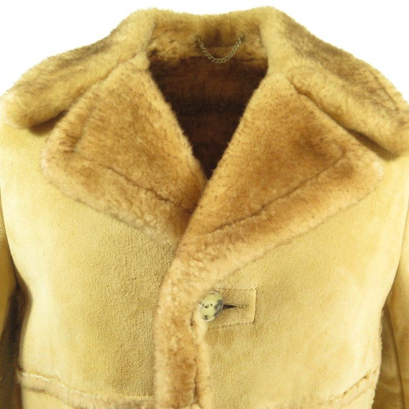 Vintage 70s Marlboro Man Sheepskin Shearling Coat Mens 38 Lakeland Real ...