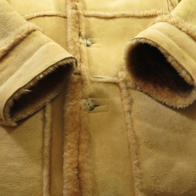 Vintage 70s Marlboro Man Sheepskin Shearling Coat Mens 38 Lakeland Real ...