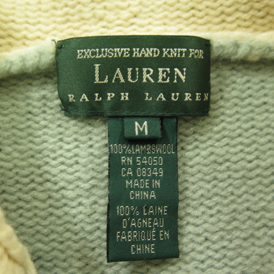 Lauren Ralph Lauren Lambswool Sweater Womens M Hooded Cardigan Reindeer ...