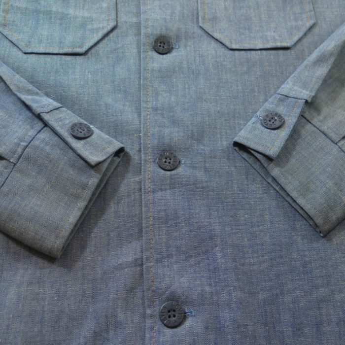 Vintage 70s Levis Gentlemans Jeans Work Chore Shirt Mens M White Tab ...