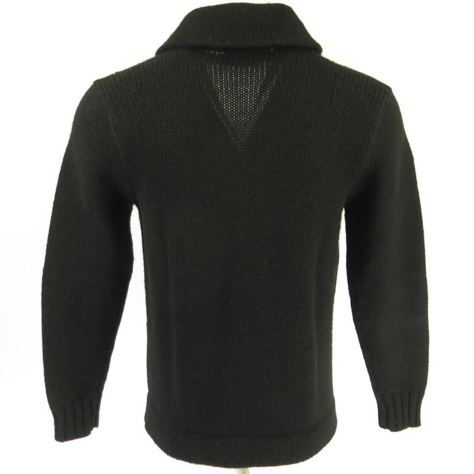 Polo by Ralph Lauren Cowichan Sweater Mens M Black Wool Embroidered ...