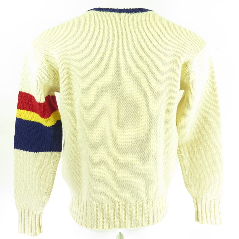 VTG 90s Polo Ralph Lauren Striped Knit Sweater Yellow and Navy Top Sz – The  Comeback Collection