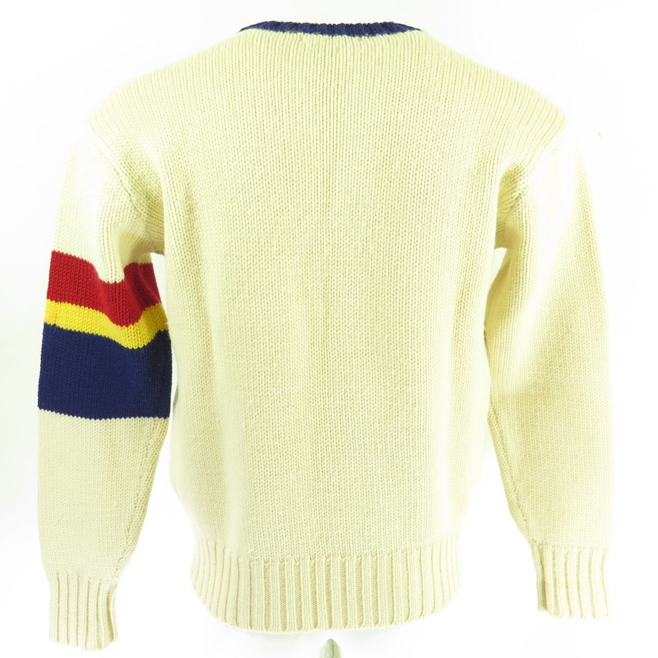 Vintage 90s Polo Ralph Lauren Wool Sweater Medium Stadium Hong Kong Made |  The Clothing Vault